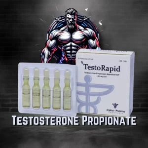TestoRapid-injektiopullo. (Testipropionaatti) Suomessa Alpha-Pharma Healthcaren toimesta